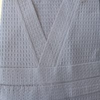 Waffle Cotton Robe -Kimono Collar